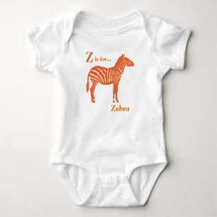 Zebra - Mandarin and light orange Baby Bodysuit