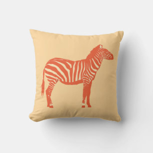 Zebra - Mandarin and light orange Cushion