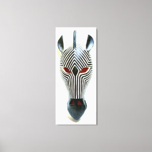 zebra mask wrapped canvas