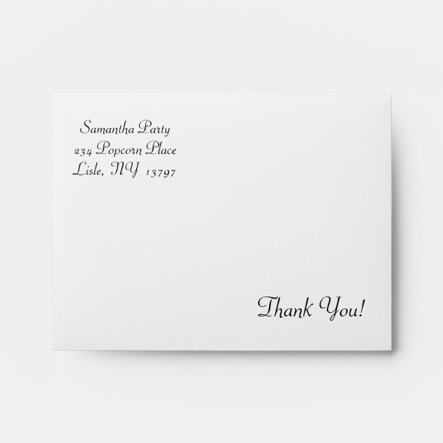 Zebra Matching Thank You A2 Envelope (Front)