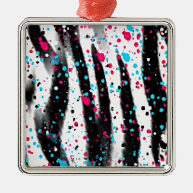 Zebra Metal Tree Decoration (Front)