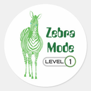 Zebra Mode Level 1, Customisable Sticker