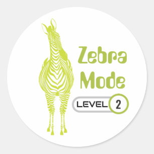 Zebra Mode Level 2, Customisable Sticker