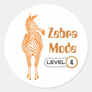Zebra Mode Level 4, Customisable Sticker