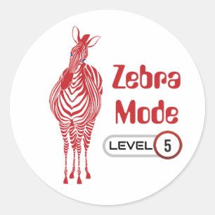 Zebra Mode Level 5, Customisable Sticker