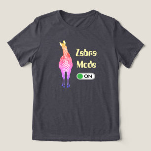 Zebra Mode ON, Rainbow Stripes Customisable Colour Tri-Blend Shirt