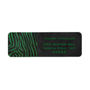 Zebra Monogram Black and Green Print