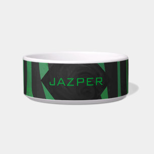 Zebra Monogram Black and Green Print Bowl