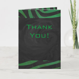 Zebra Monogram Black and Green Print Card