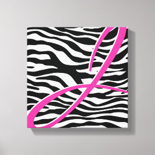 Zebra Monogram Canvas Print
