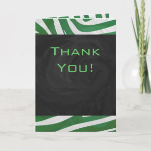 Zebra Monogram Green and White Print Card