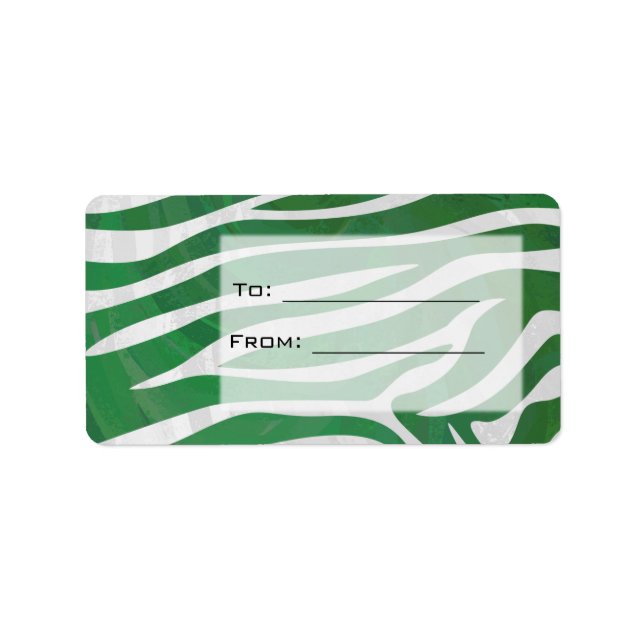 Zebra Monogram Green and White Print Label (Front)