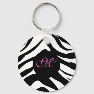 zebra monogram, M key chain