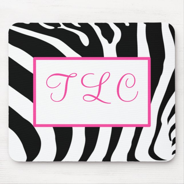 Zebra Monogram Mousepad (Front)