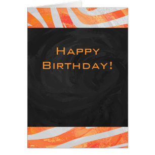 Zebra Monogram Orange and White