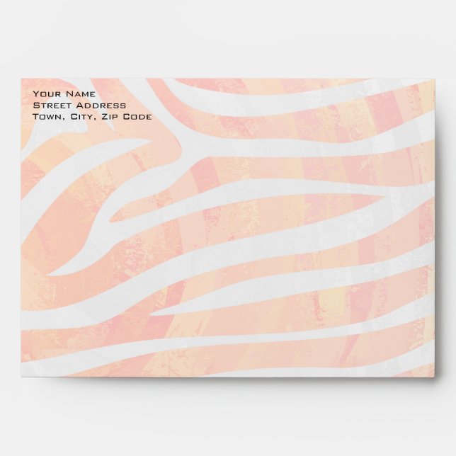 Zebra Monogram Orange and White Envelopes (Front)