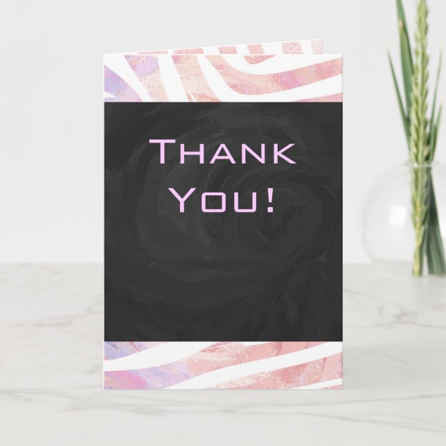 Zebra Monogram Pink and White Card (Front)