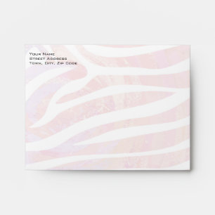Zebra Monogram Pink and White Envelope