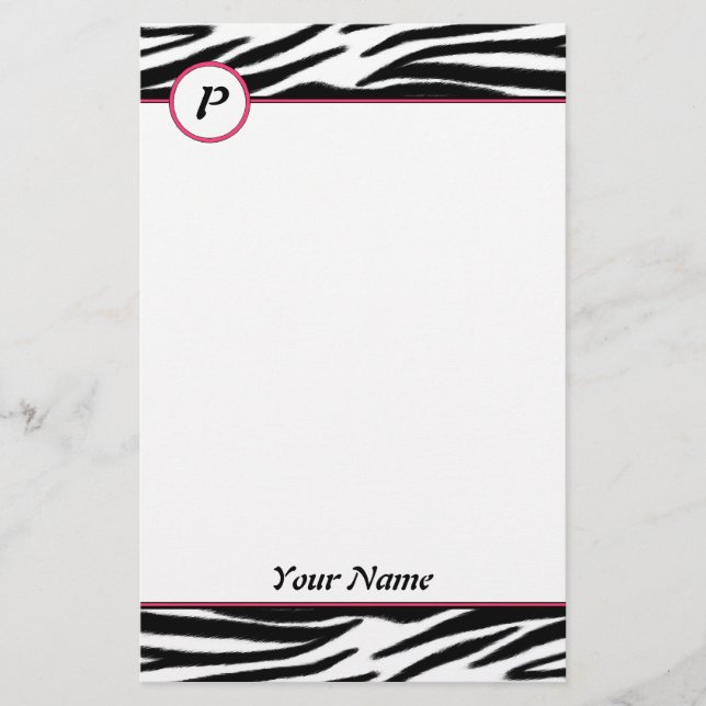 Zebra Monogram Stationery (Front)