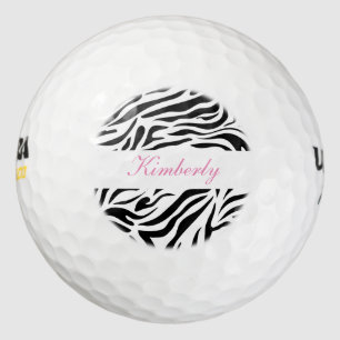 Zebra Monogram Style Golf Balls