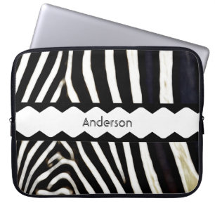 Zebra Monogrammed  Laptop Sleeve