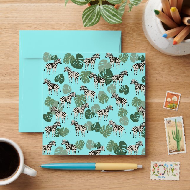 Zebra Monstera Pattern Envelope (Desk)