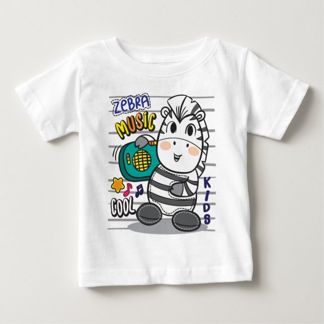Zebra music  baby T-Shirt (Front)