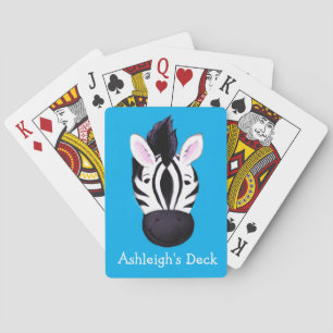 Zebra named kids playing card set