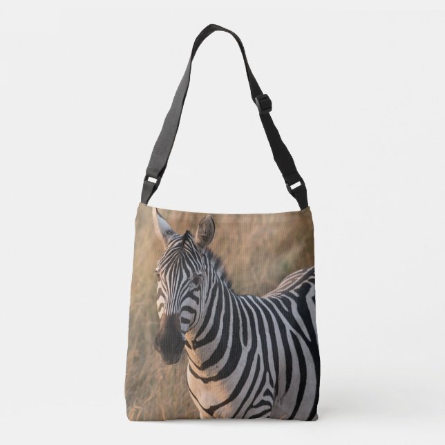 Zebra Natural Setting  Crossbody Bag (Back)