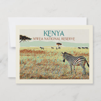 Zebra of Kenya, Mwea National Reserve Postcard