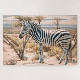 Zebra on Safari Jigsaw Puzzle
