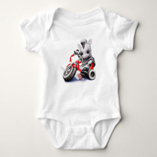 Zebra on Tricycle Onsie Baby Bodysuit
