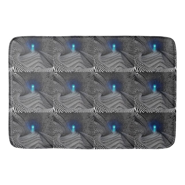 Zebra Optical Illusion Print,  Bath Mat (Front)