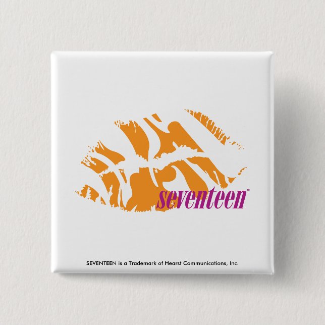 Zebra Orange 15 Cm Square Badge (Front)
