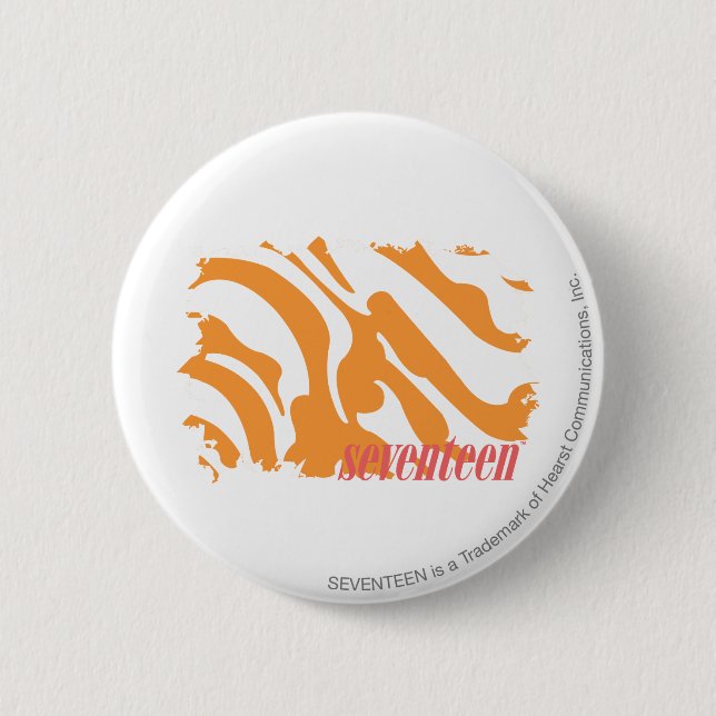 Zebra Orange 4 6 Cm Round Badge (Front)