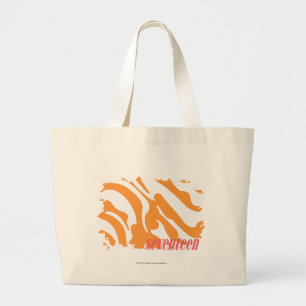 Zebra Orange 4 Large Tote Bag