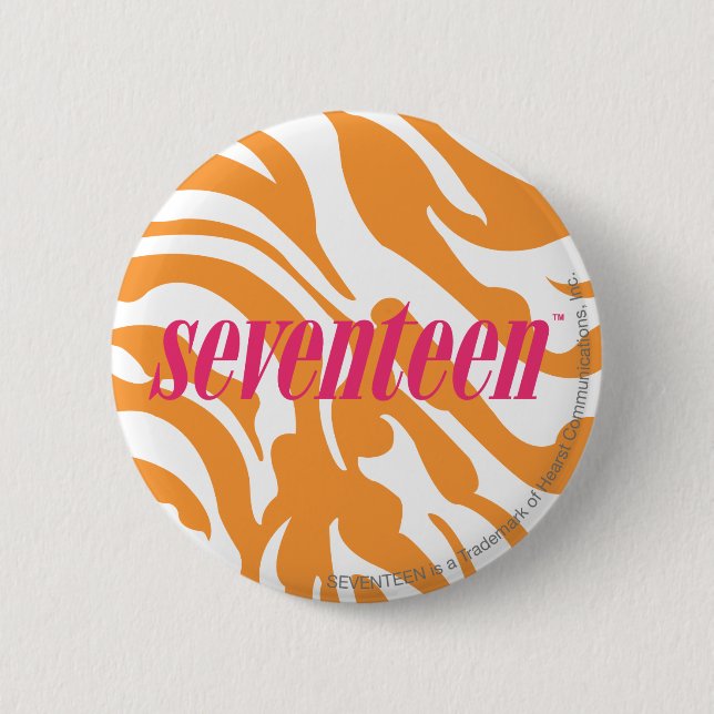Zebra Orange 6 Cm Round Badge (Front)