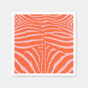 Zebra Orange and Pink Napkin