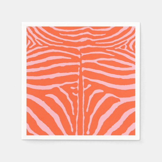Zebra Orange and Pink Napkin (Front)