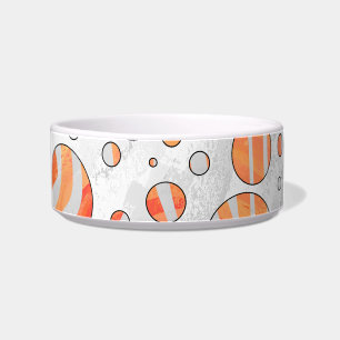 Zebra Orange and White Polka Dot Bowl