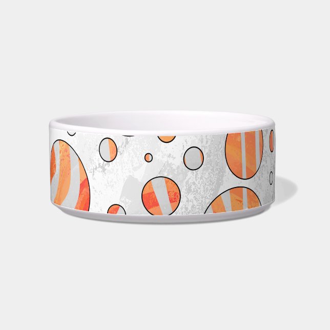 Zebra Orange and White Polka Dot Bowl (Right)