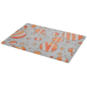 Zebra Orange and White Polka Dot Cutting Board