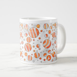 Zebra Orange and White Polka Dot Large Coffee Mug