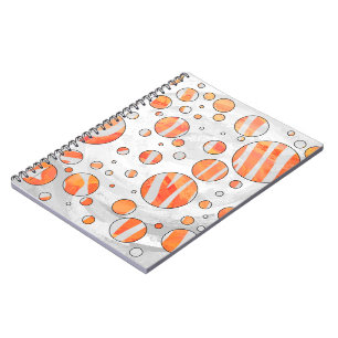 Zebra Orange and White Polka Dot Spiral Notebook