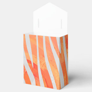 Zebra Orange and White Print Favour Box