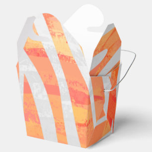 Zebra Orange and White Print Favour Box