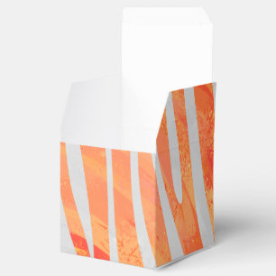 Zebra Orange and White Print Favour Box