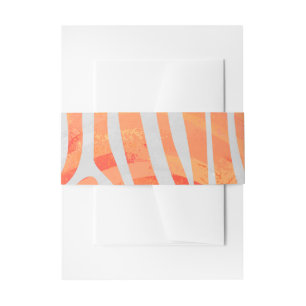 Zebra Orange and White Print Invitation Belly Band