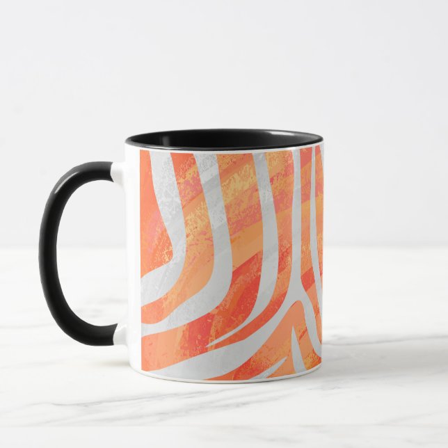 Zebra Orange and White Print Mug (Left)