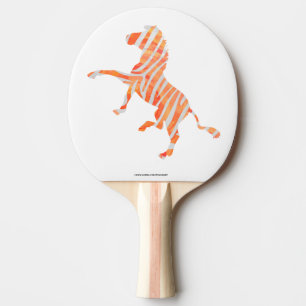 Zebra Orange and White Print Ping Pong Paddle